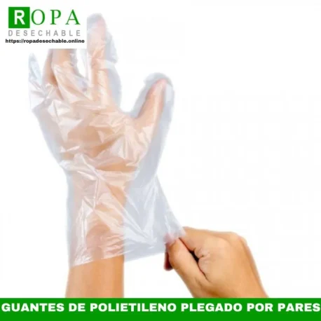 guantes de polietileno plegados por pares desechables