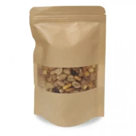 Bolsas doypack de papel kraft con ventana