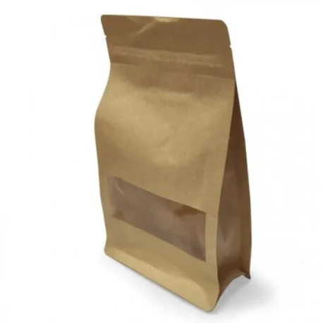 bolsas rectangulares de papel kraft con ventana