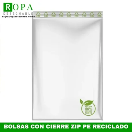 bolsas con cierre zip de polietileno reciclado 50%